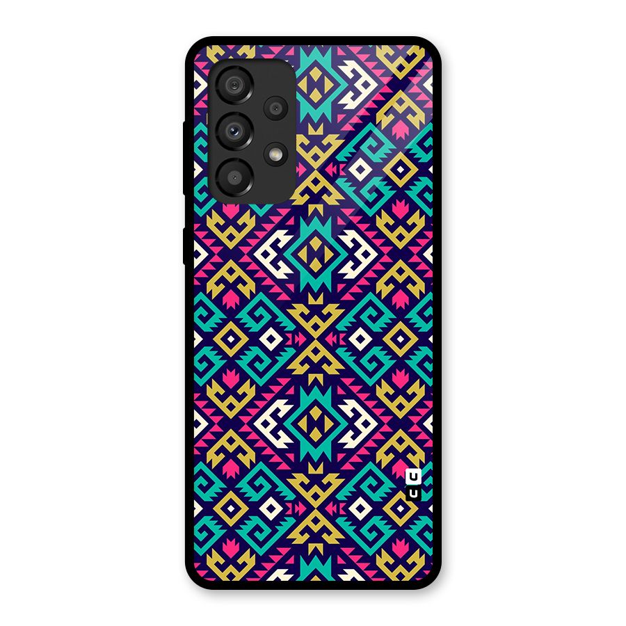 Retro Geometric Pattern Glass Back Case for Galaxy A33 5G