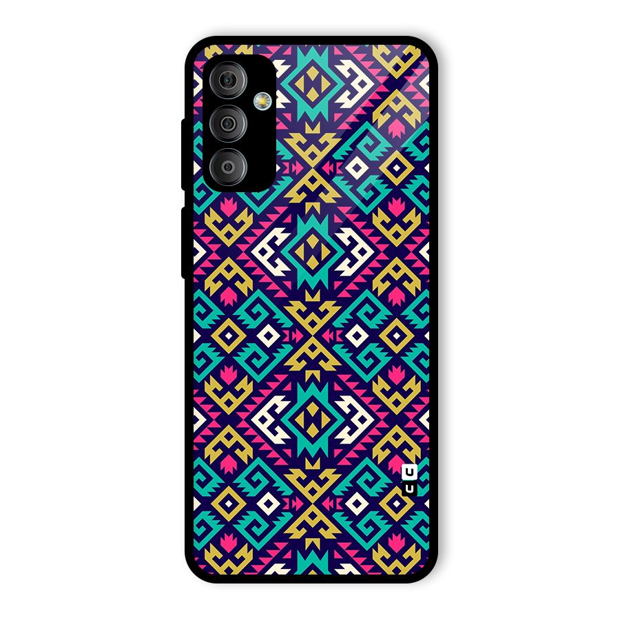 Retro Geometric Pattern Glass Back Case for Galaxy F23