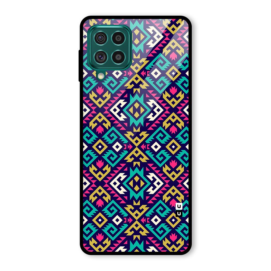 Retro Geometric Pattern Glass Back Case for Galaxy F62