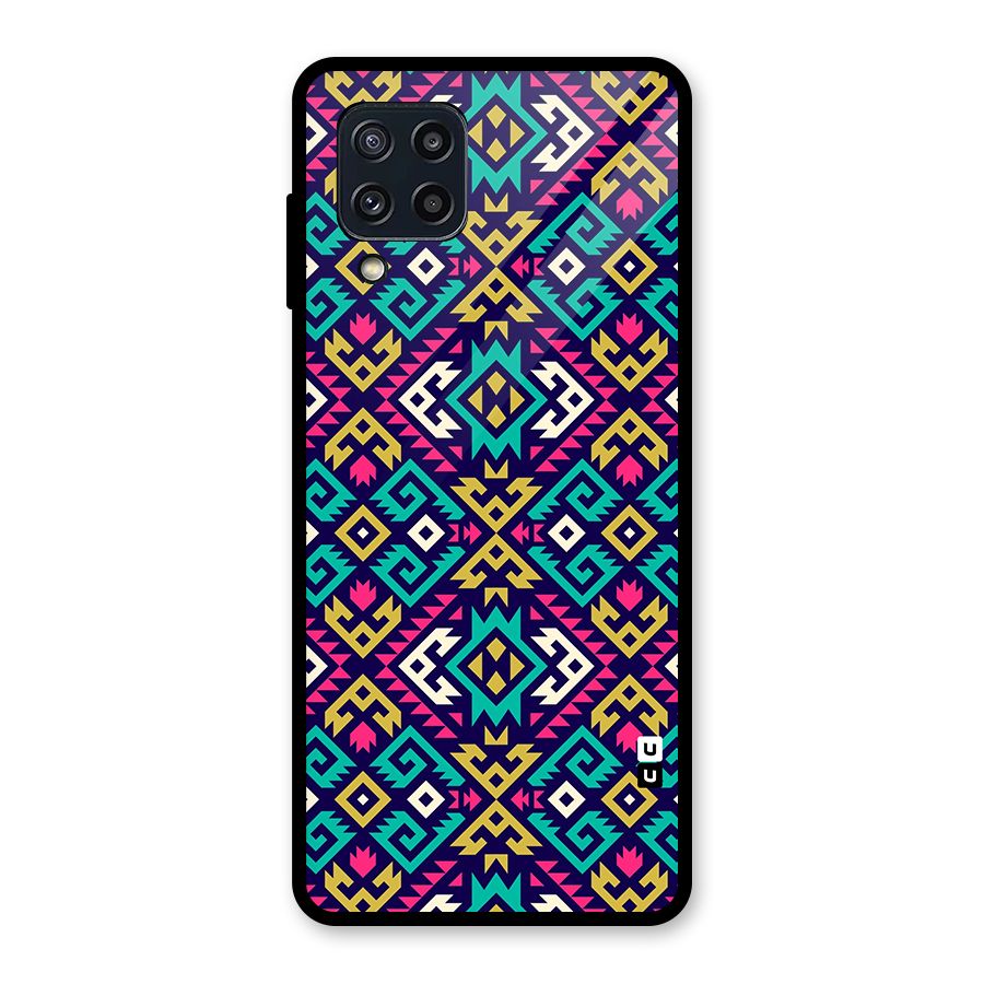 Retro Geometric Pattern Glass Back Case for Galaxy M32