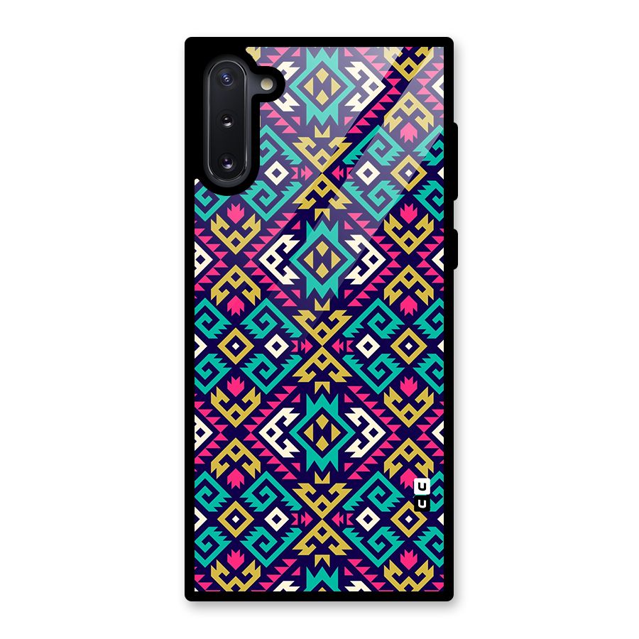Retro Geometric Pattern Glass Back Case for Galaxy Note 10