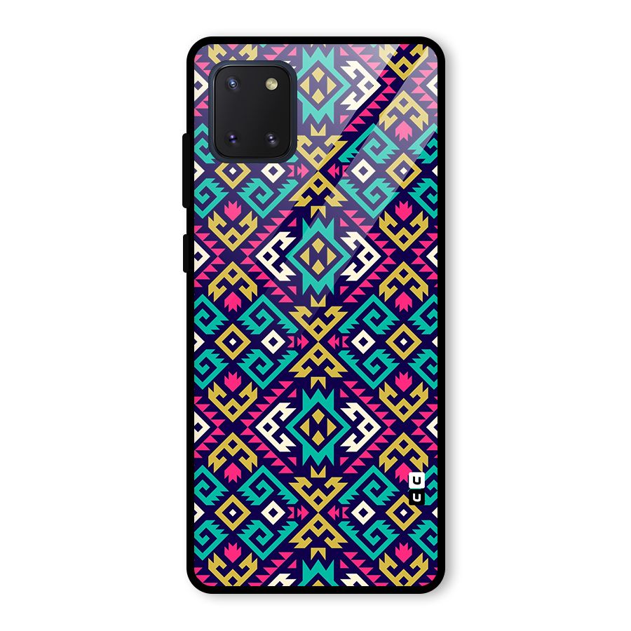 Retro Geometric Pattern Glass Back Case for Galaxy Note 10 Lite