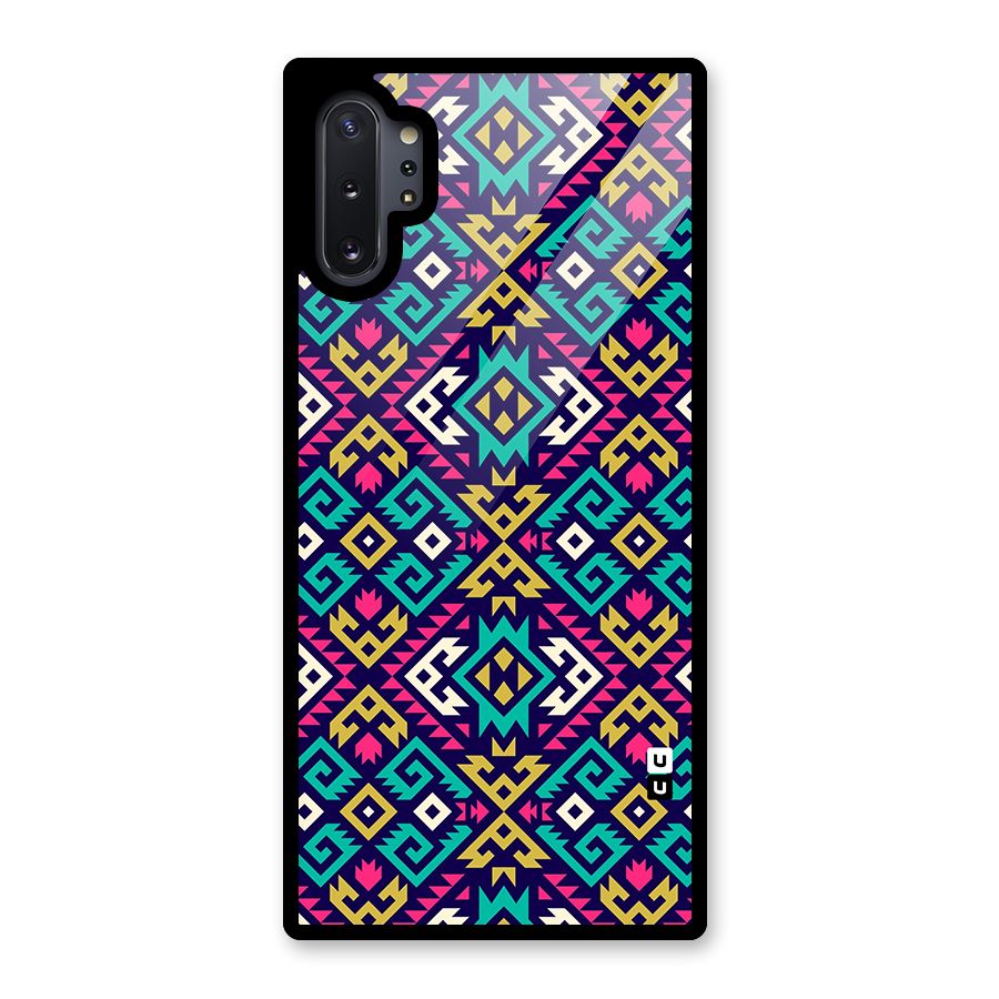 Retro Geometric Pattern Glass Back Case for Galaxy Note 10 Plus