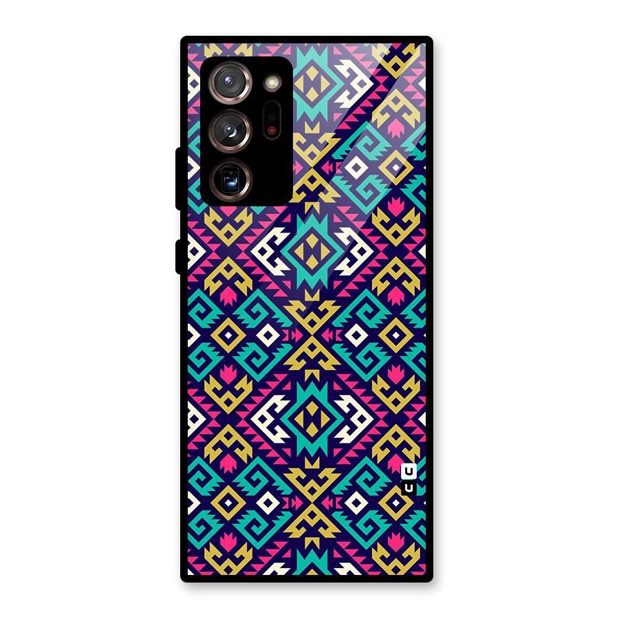 Retro Geometric Pattern Glass Back Case for Galaxy Note 20 Ultra