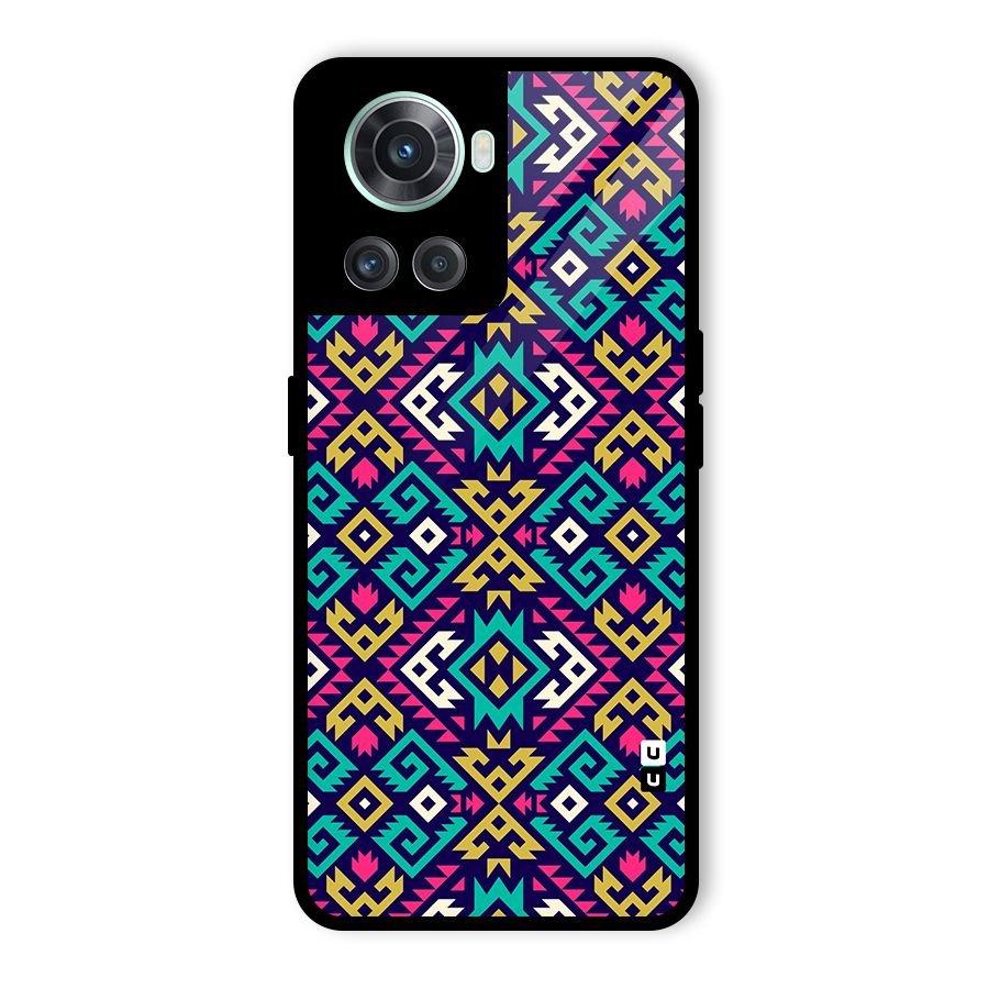 Retro Geometric Pattern Glass Back Case for OnePlus 10R