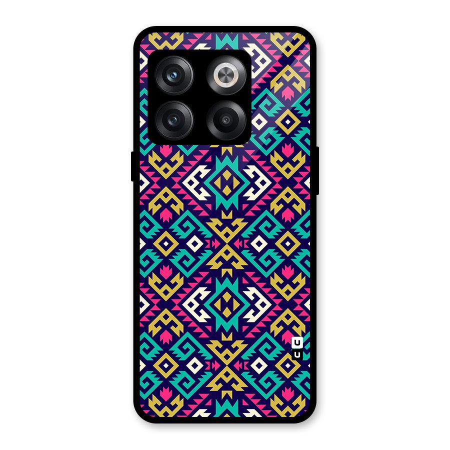 Retro Geometric Pattern Glass Back Case for OnePlus 10T