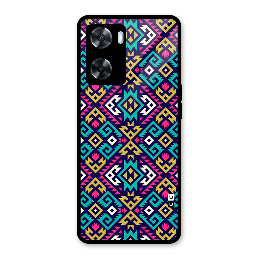 Retro Geometric Pattern Glass Back Case for Oppo A77