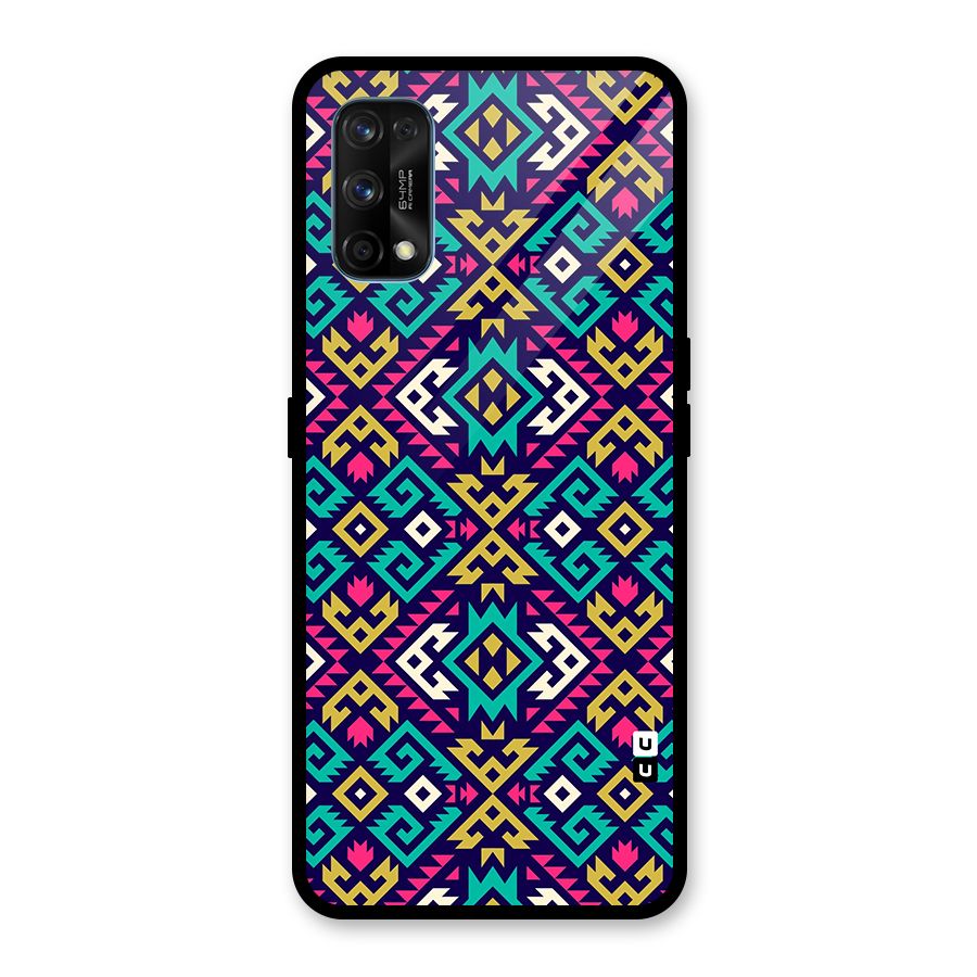 Retro Geometric Pattern Glass Back Case for Realme 7 Pro