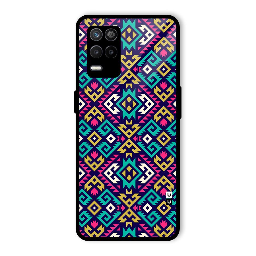 Retro Geometric Pattern Glass Back Case for Realme 9 5G