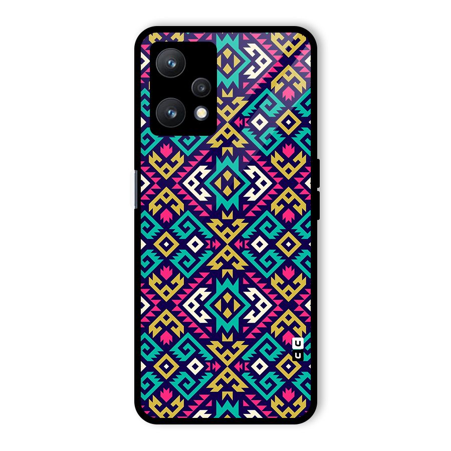 Retro Geometric Pattern Glass Back Case for Realme 9 Pro 5G