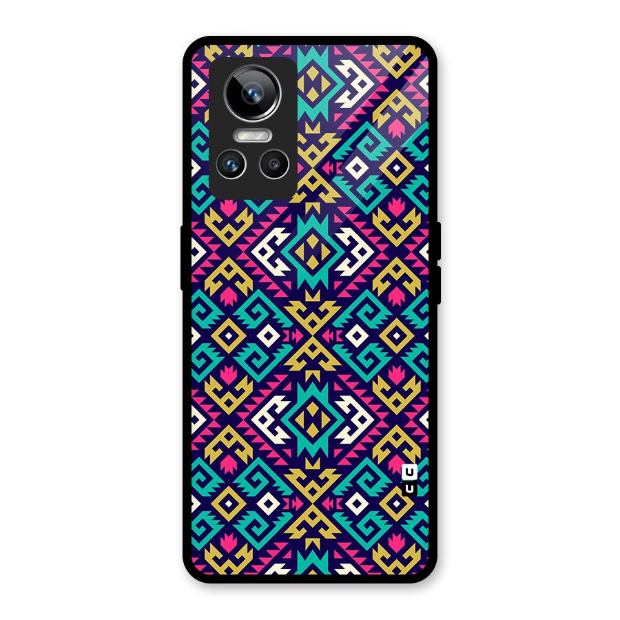 Retro Geometric Pattern Glass Back Case for Realme GT Neo 3