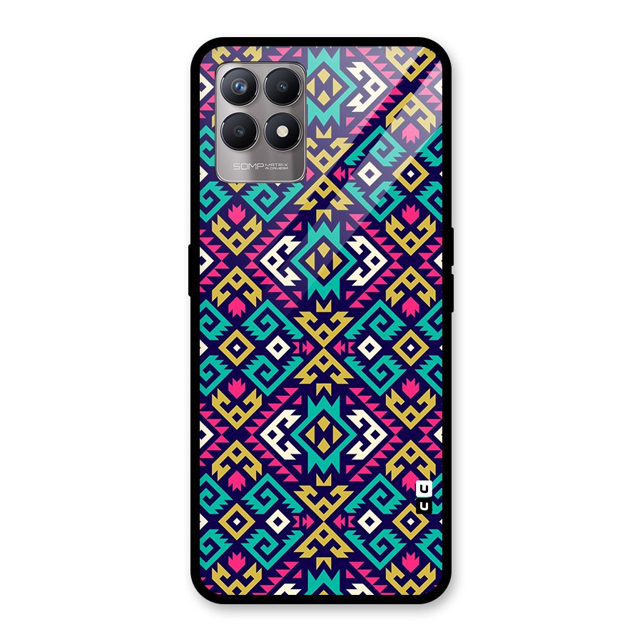 Retro Geometric Pattern Glass Back Case for Realme Narzo 50