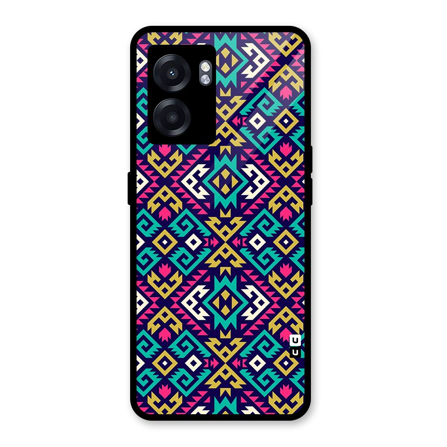 Retro Geometric Pattern Glass Back Case for Realme Narzo 50 5G