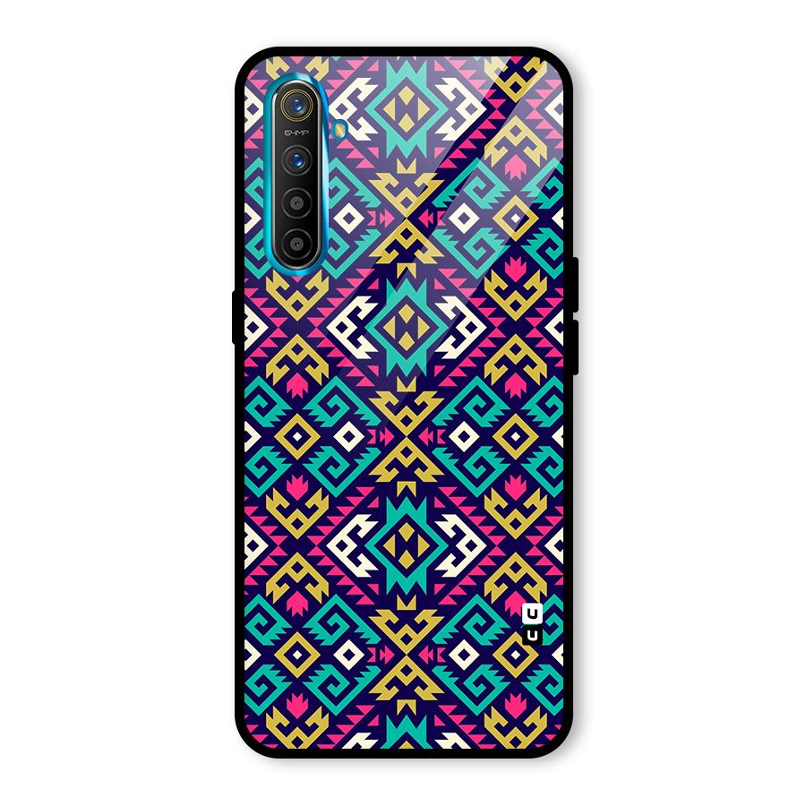 Retro Geometric Pattern Glass Back Case for Realme X2