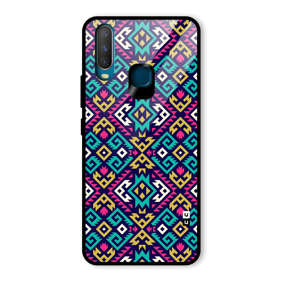 Retro Geometric Pattern Glass Back Case for Vivo Y17
