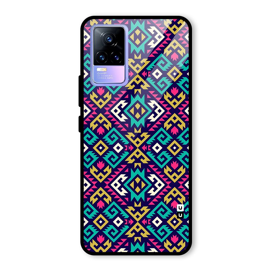 Retro Geometric Pattern Glass Back Case for Vivo Y73
