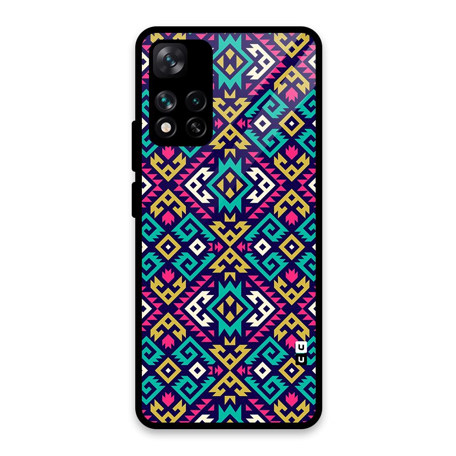 Retro Geometric Pattern Glass Back Case for Xiaomi 11i HyperCharge 5G