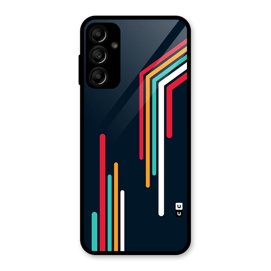 Retro Lines Minimal Stripes Glass Back Case for Galaxy A14 5G