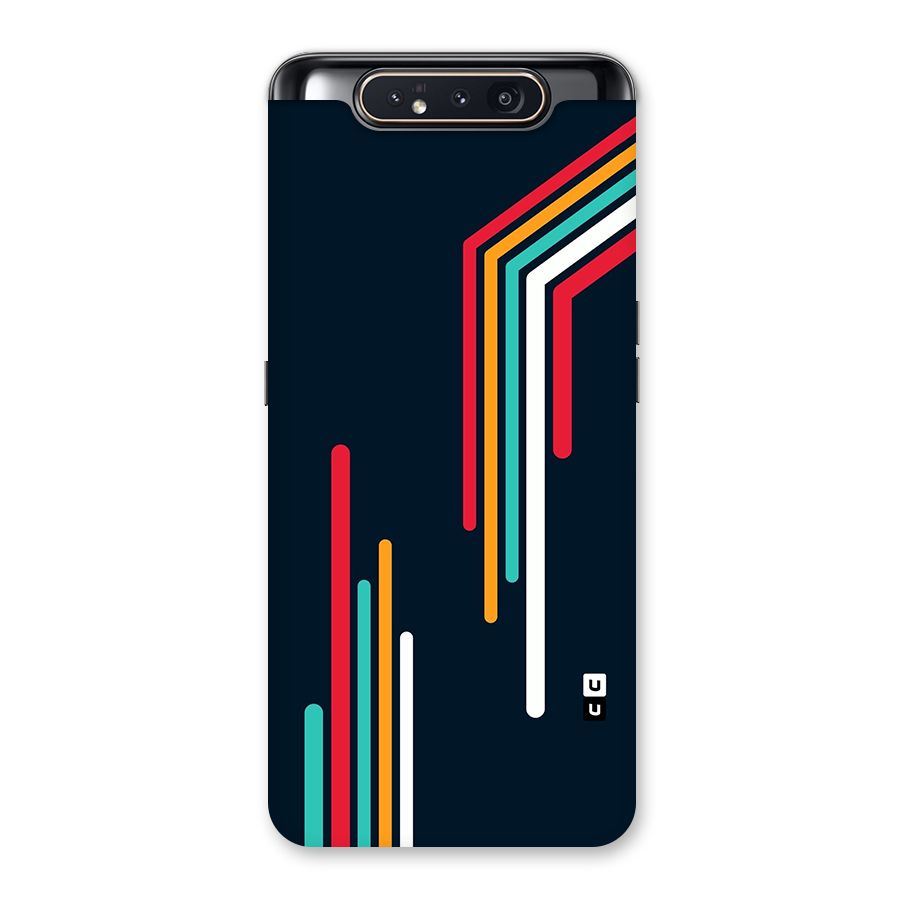 Retro Lines Minimal Stripes Back Case for Galaxy A80