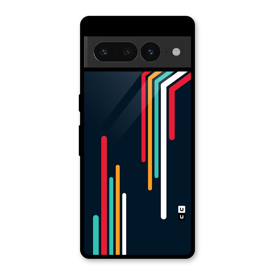 Retro Lines Minimal Stripes Glass Back Case for Google Pixel 7 Pro