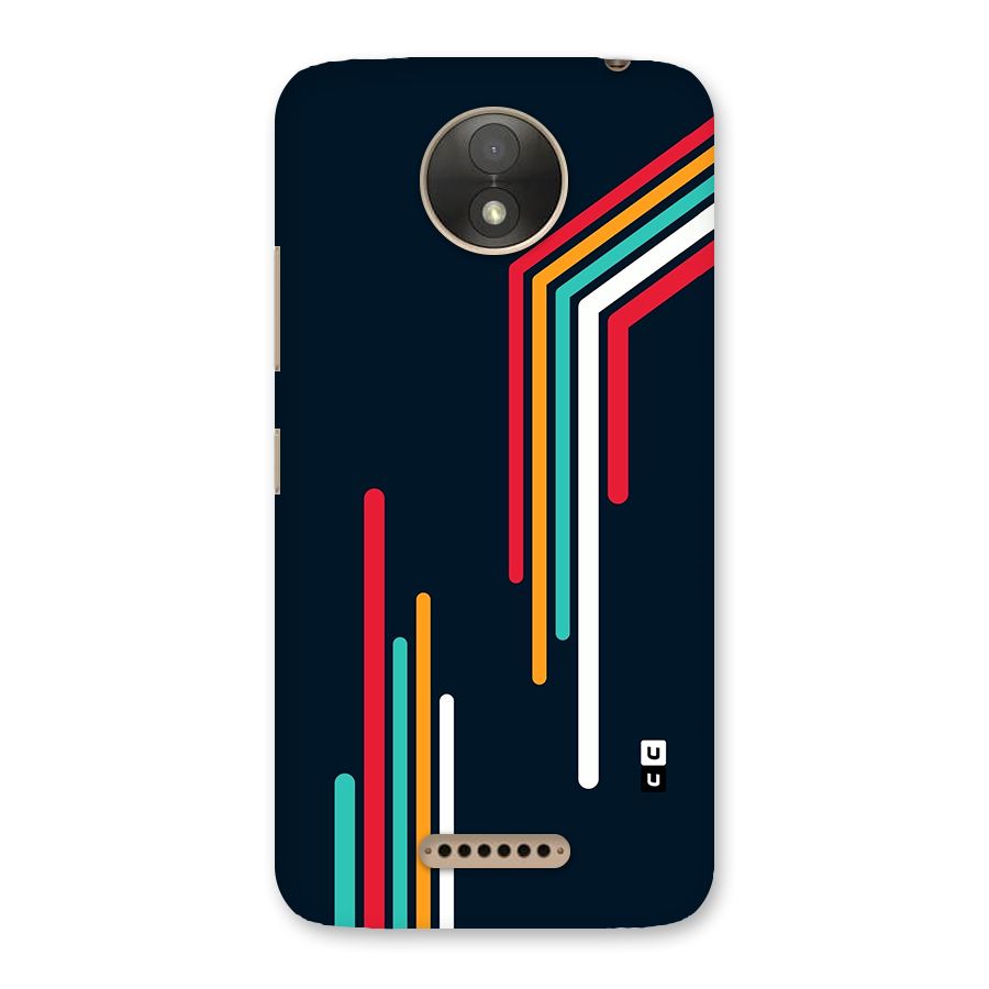 Retro Lines Minimal Stripes Back Case for Moto C Plus