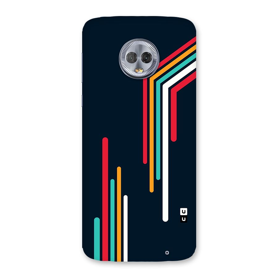 Retro Lines Minimal Stripes Back Case for Moto G6 Plus