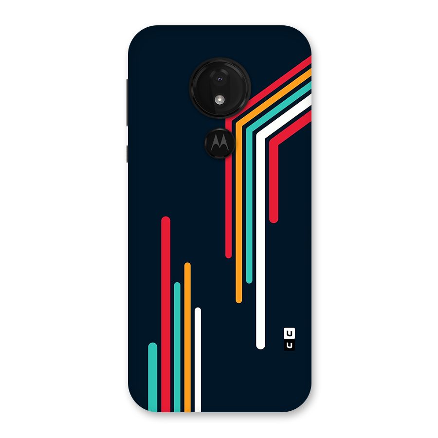 Retro Lines Minimal Stripes Back Case for Moto G7 Power