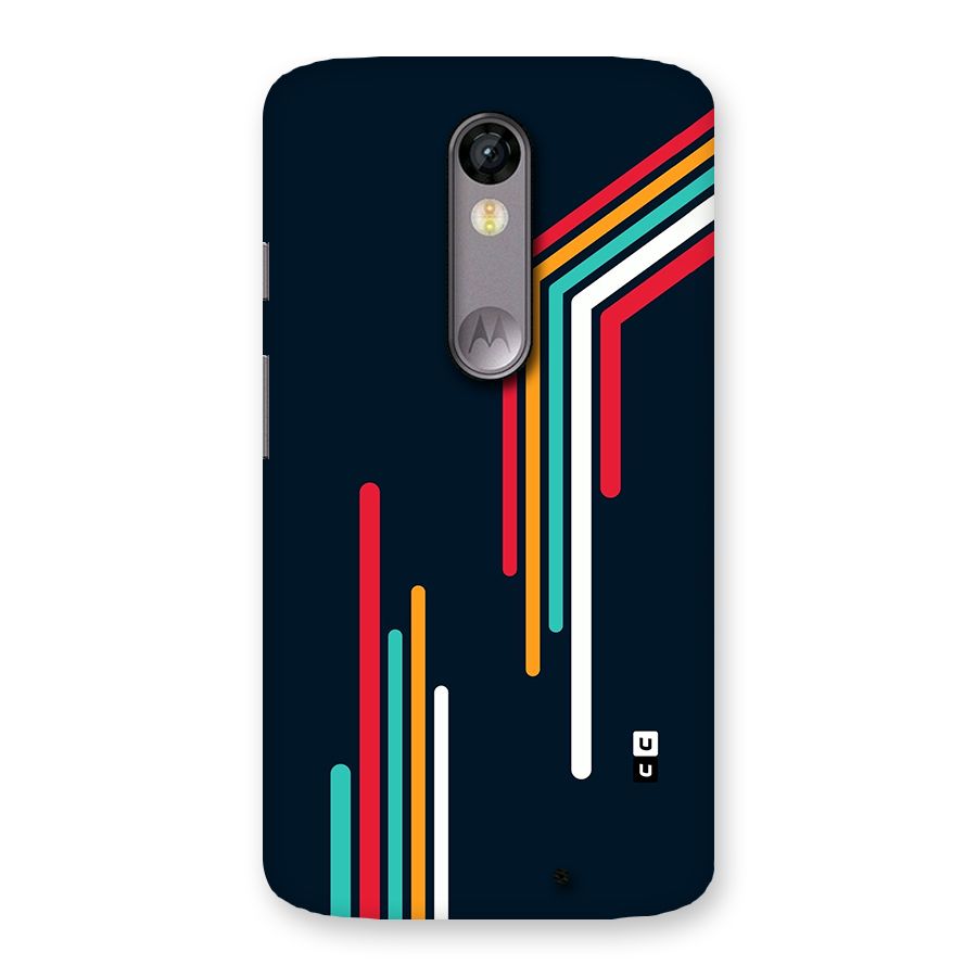 Retro Lines Minimal Stripes Back Case for Moto X Force