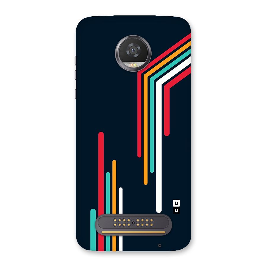 Retro Lines Minimal Stripes Back Case for Moto Z2 Play