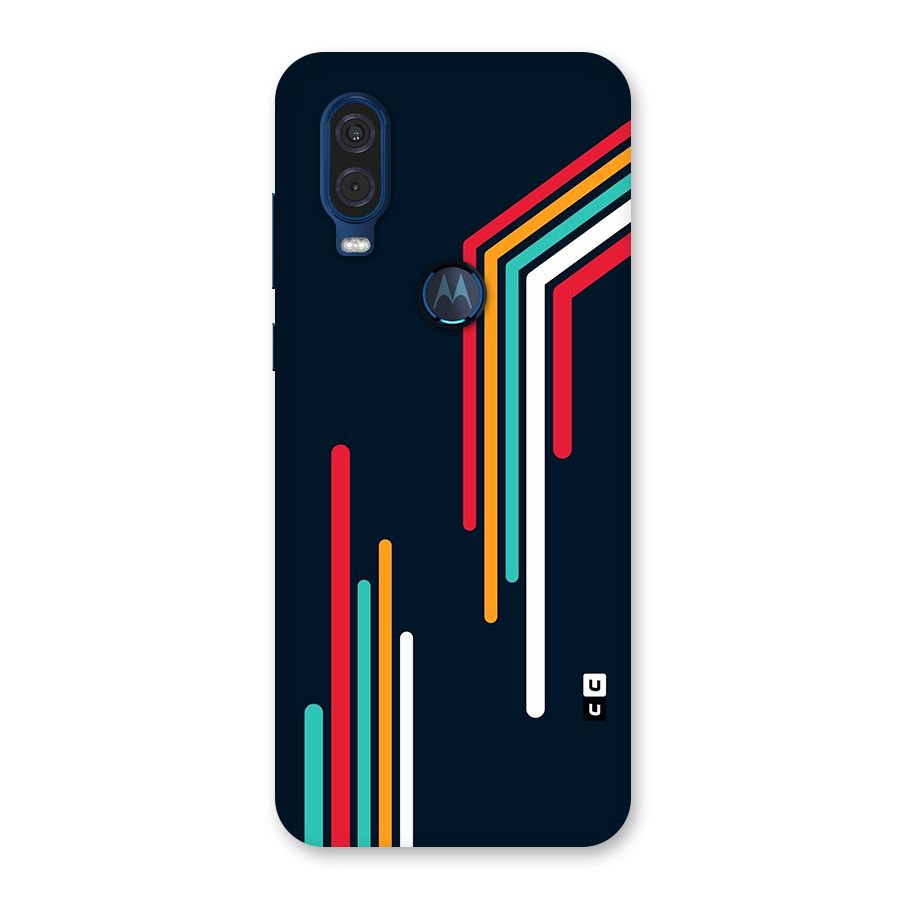 Retro Lines Minimal Stripes Back Case for Motorola One Vision