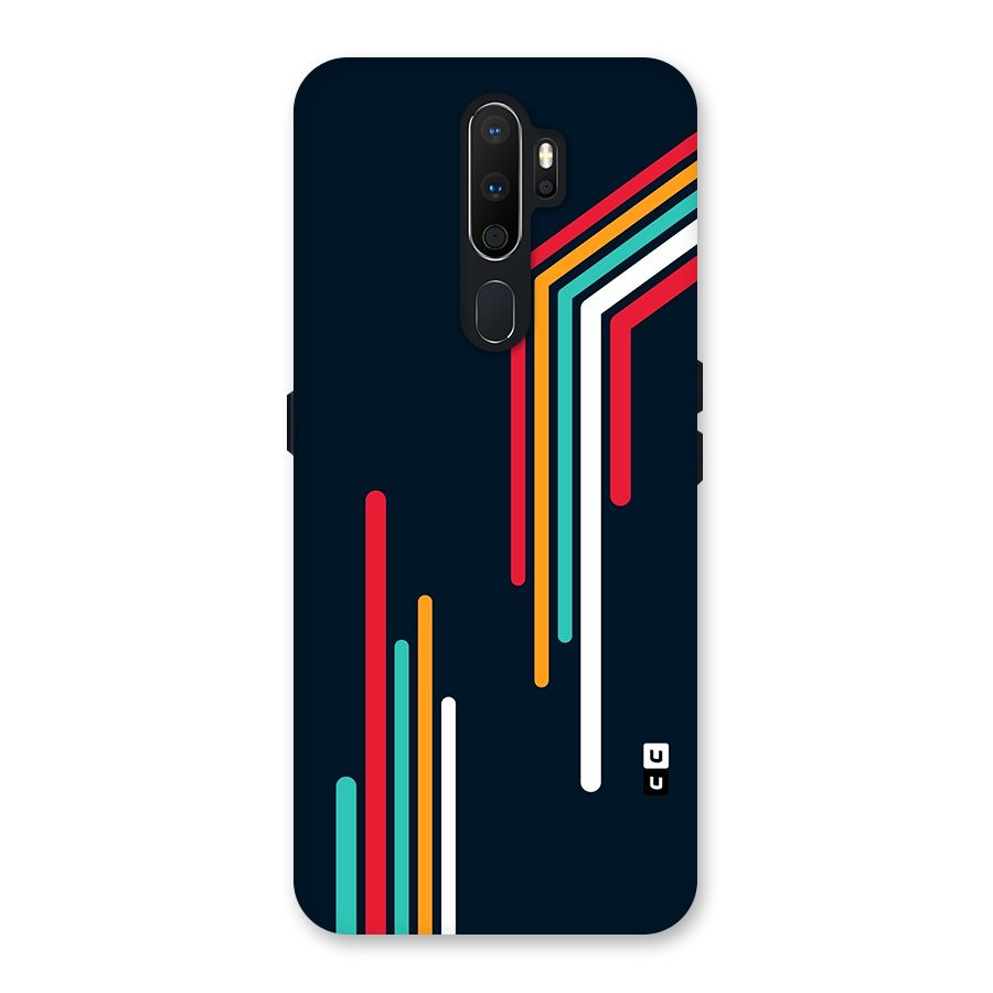 Retro Lines Minimal Stripes Back Case for Oppo A5 (2020)