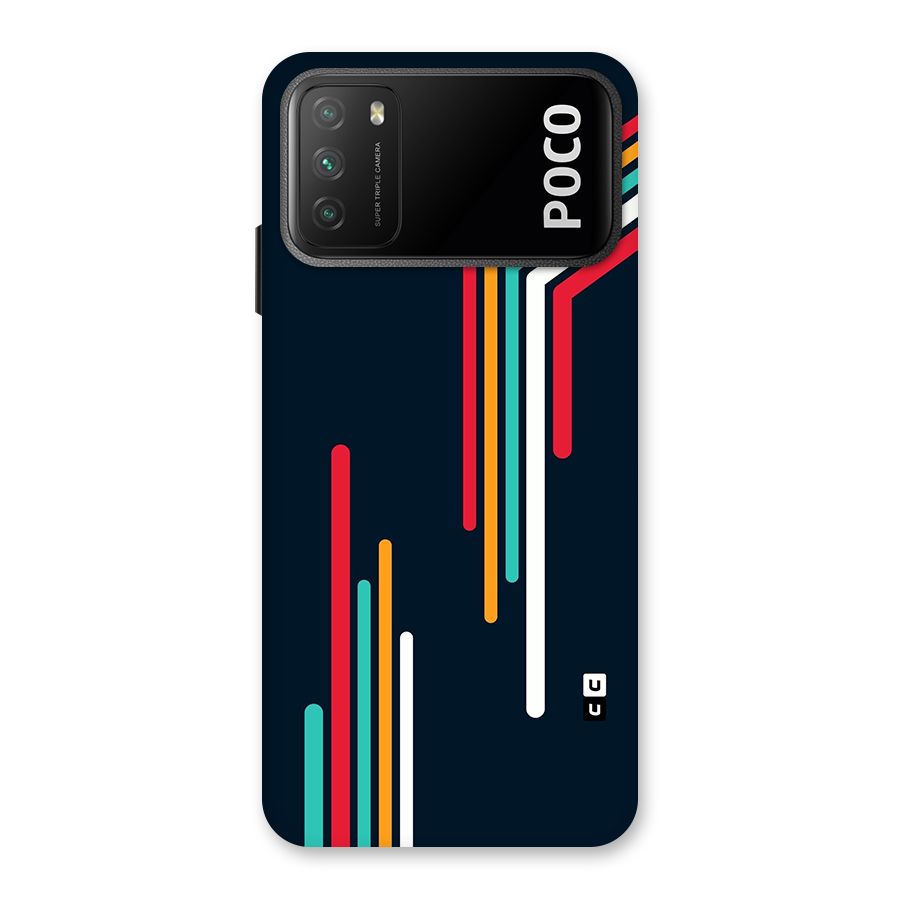 Retro Lines Minimal Stripes Back Case for Poco M3