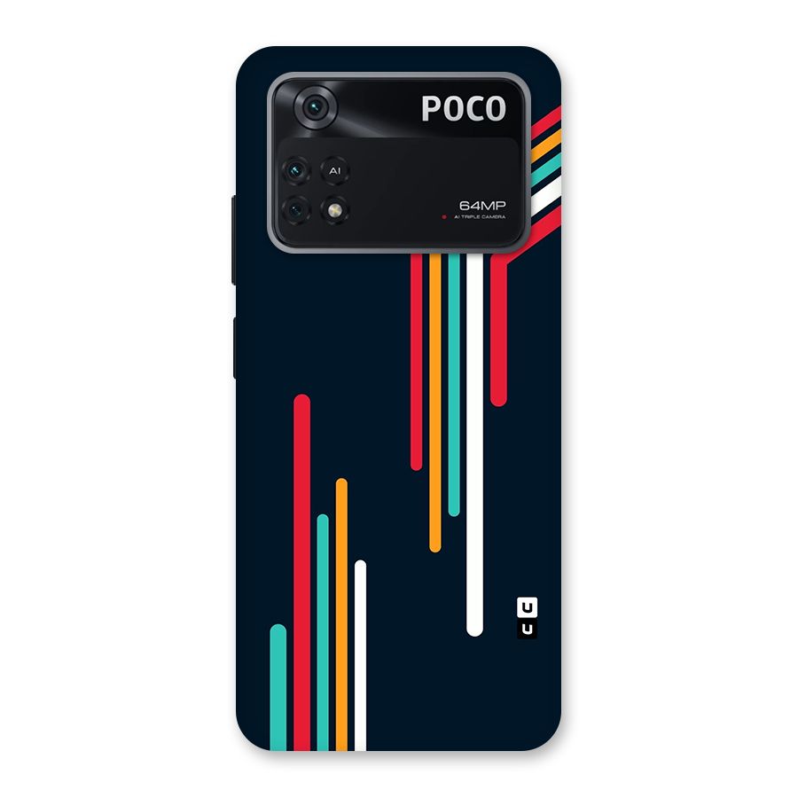 Retro Lines Minimal Stripes Back Case for Poco M4 Pro 4G