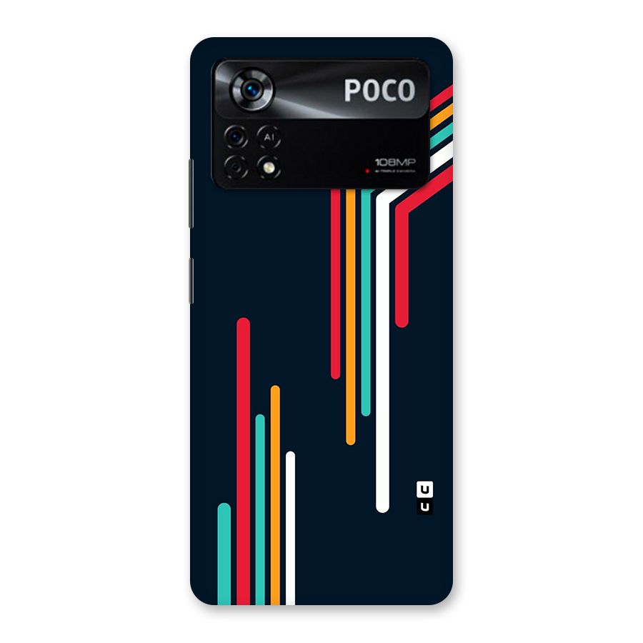 Retro Lines Minimal Stripes Back Case for Poco X4 Pro 5G