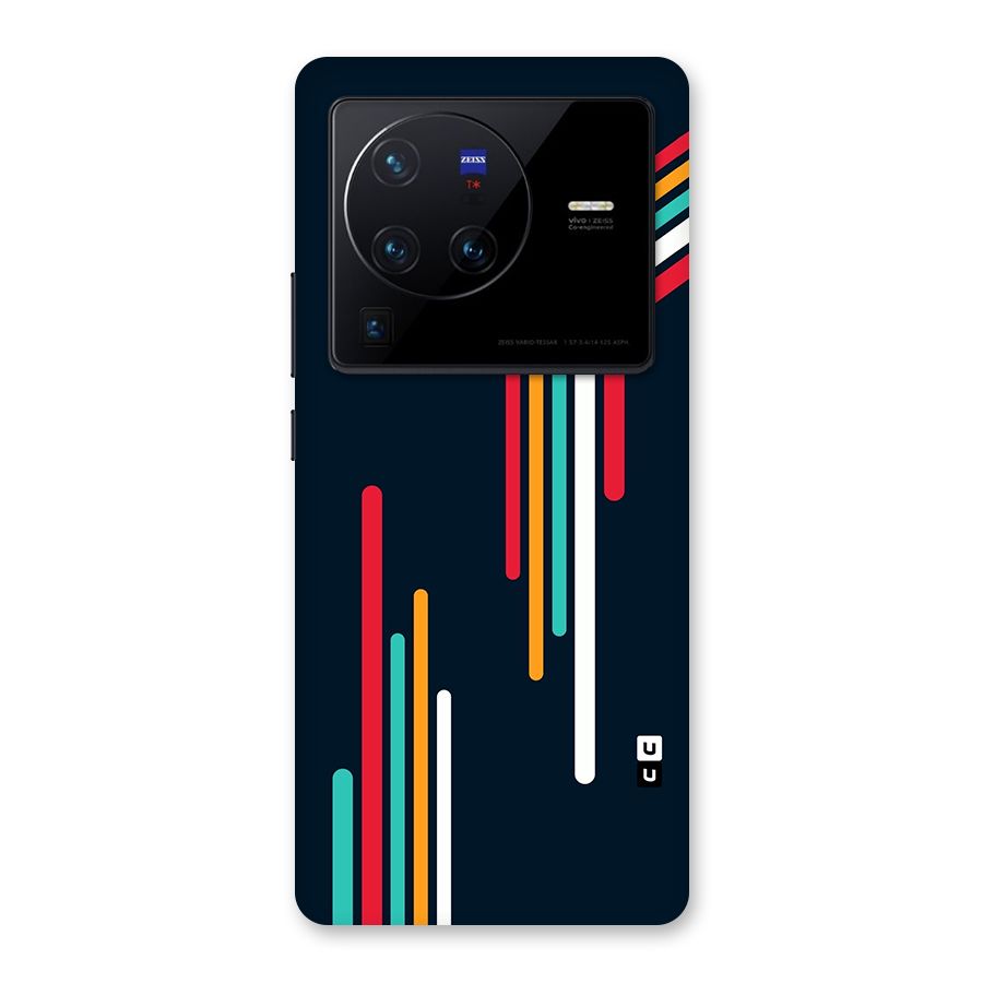 Retro Lines Minimal Stripes Back Case for Vivo X80 Pro