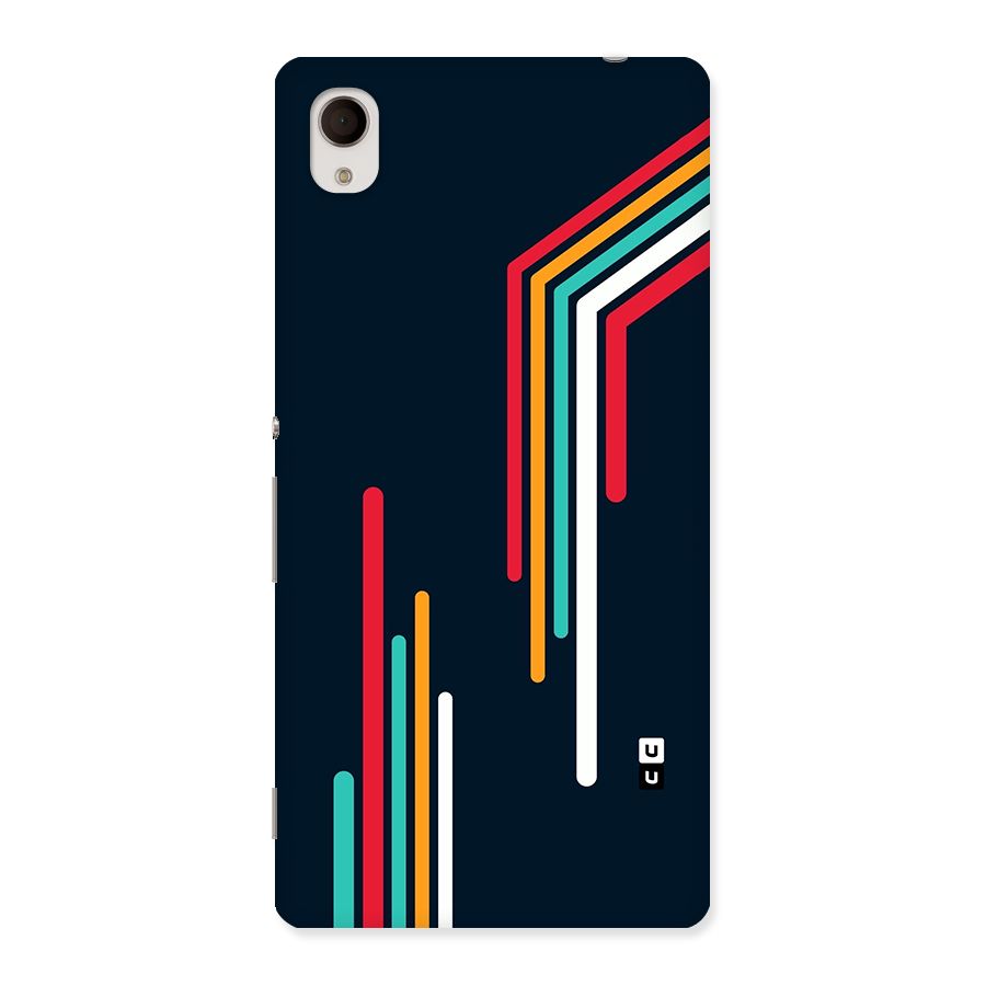 Retro Lines Minimal Stripes Back Case for Xperia M4
