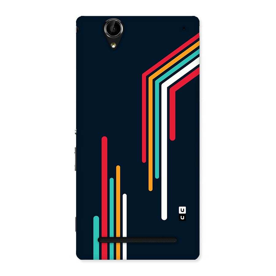 Retro Lines Minimal Stripes Back Case for Xperia T2