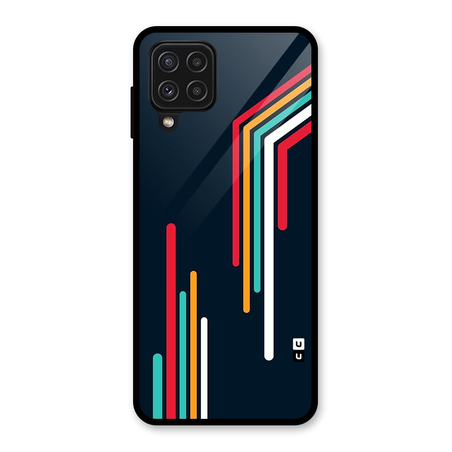 Retro Lines Minimal Stripes Glass Back Case for Galaxy A22 4G
