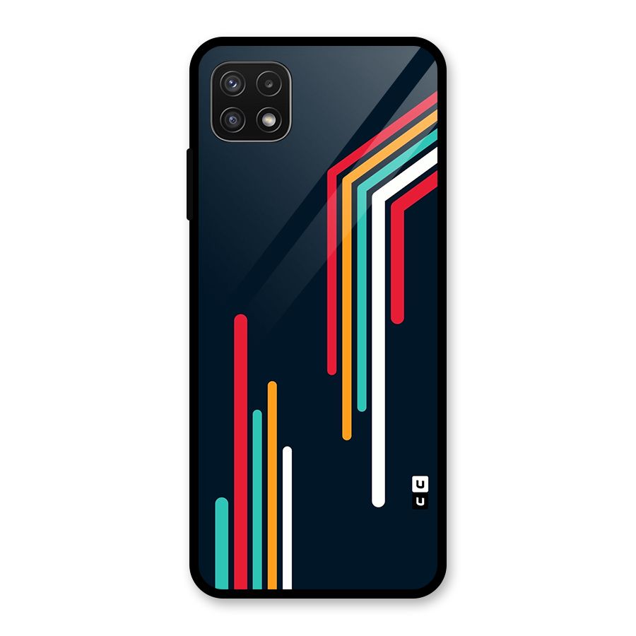 Retro Lines Minimal Stripes Glass Back Case for Galaxy A22 5G