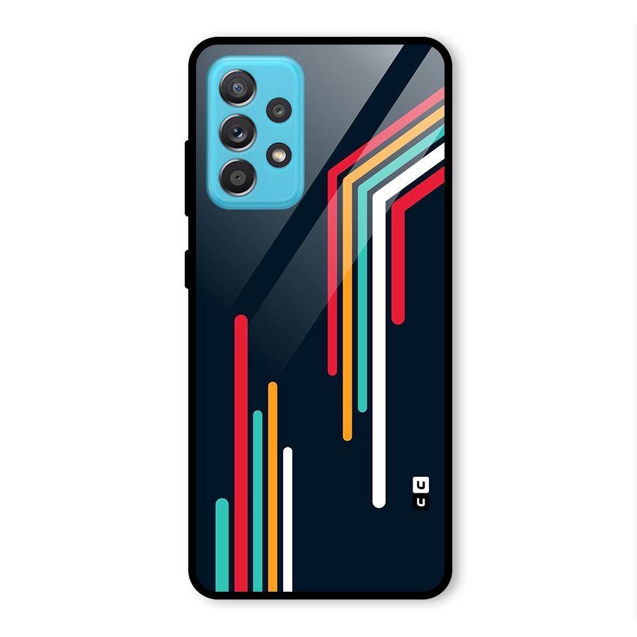 Retro Lines Minimal Stripes Glass Back Case for Galaxy A52
