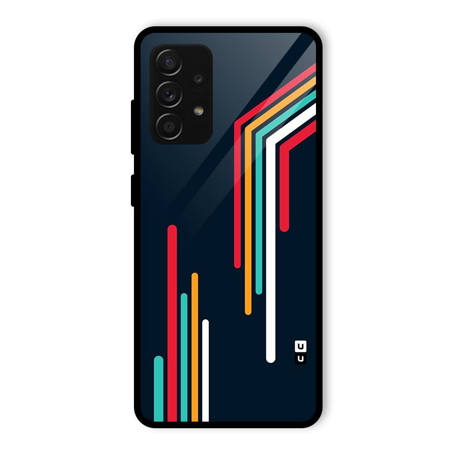 Retro Lines Minimal Stripes Glass Back Case for Galaxy A53 5G