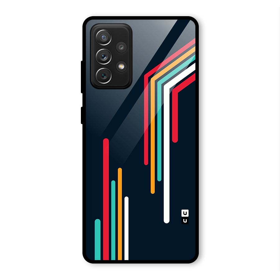 Retro Lines Minimal Stripes Glass Back Case for Galaxy A72