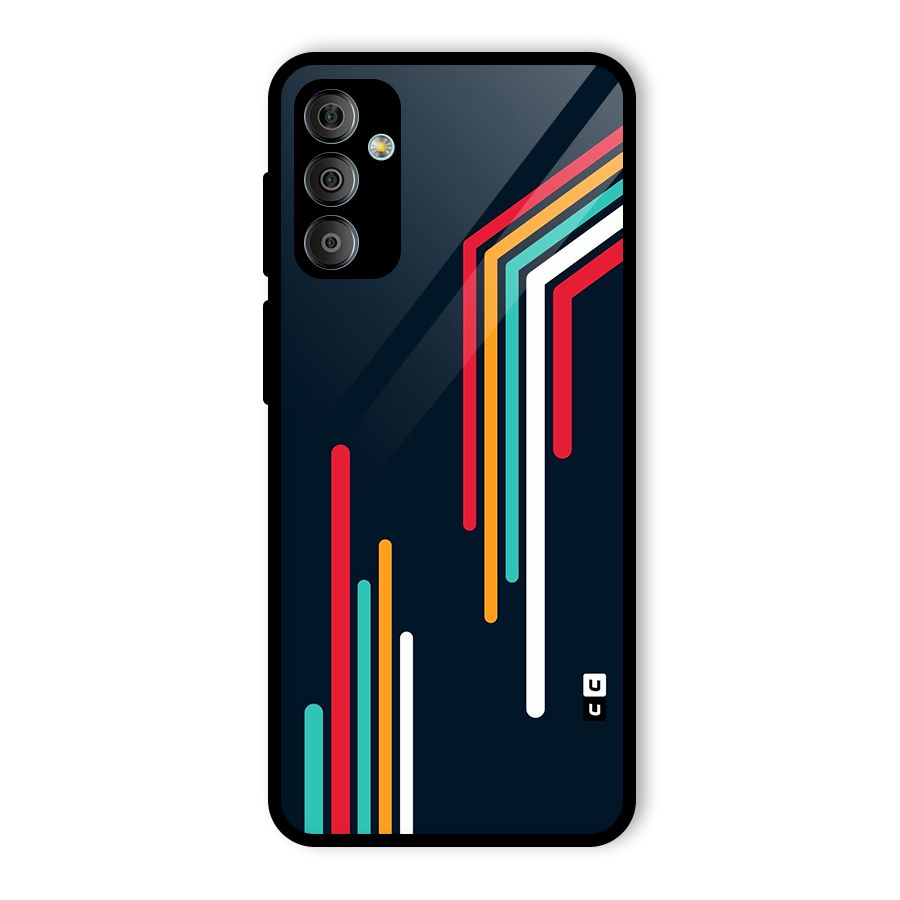 Retro Lines Minimal Stripes Glass Back Case for Galaxy F23