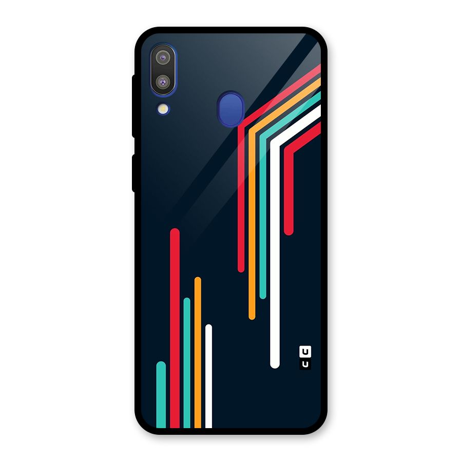 Retro Lines Minimal Stripes Glass Back Case for Galaxy M20