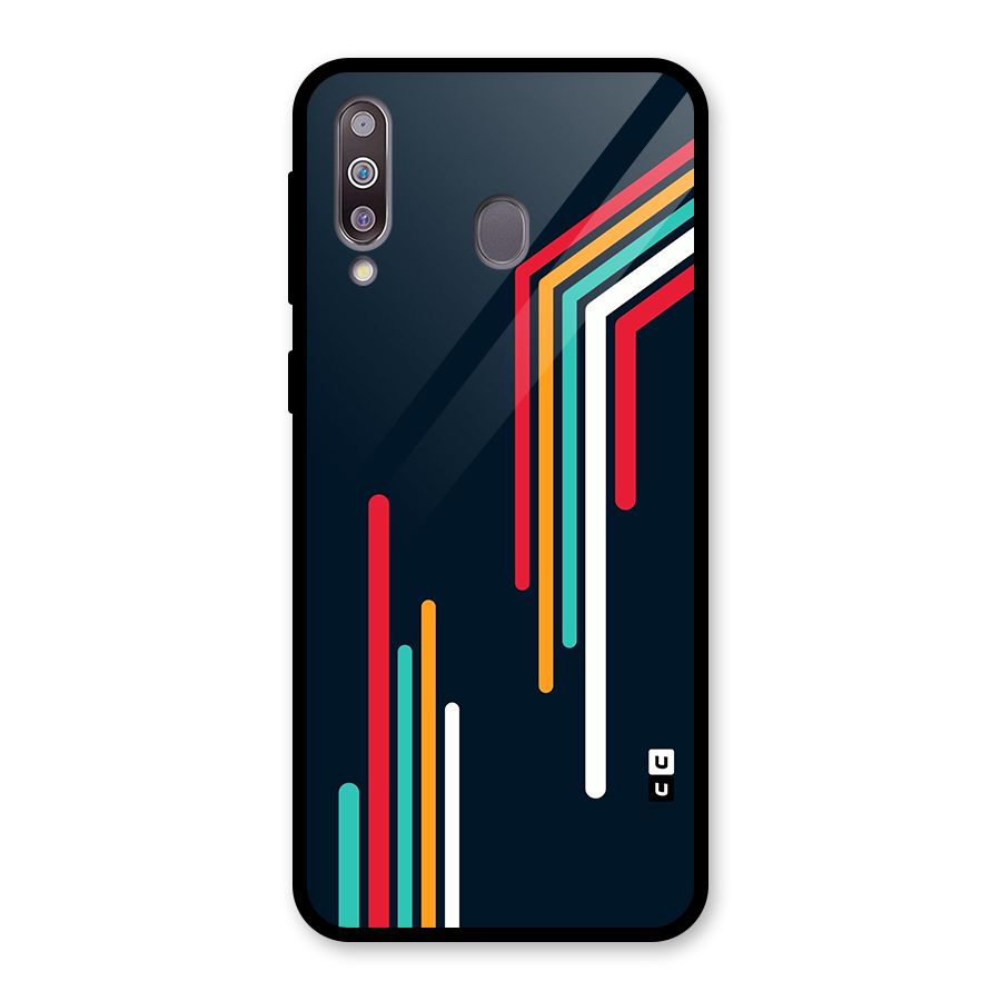 Retro Lines Minimal Stripes Glass Back Case for Galaxy M30