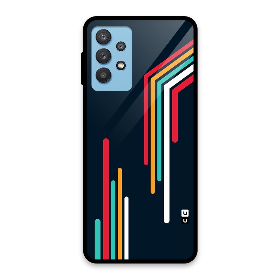 Retro Lines Minimal Stripes Glass Back Case for Galaxy M32 5G