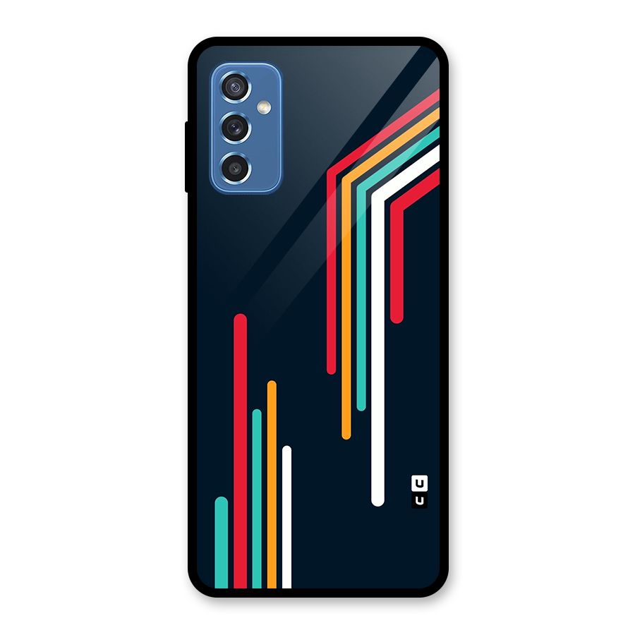 Retro Lines Minimal Stripes Glass Back Case for Galaxy M52 5G