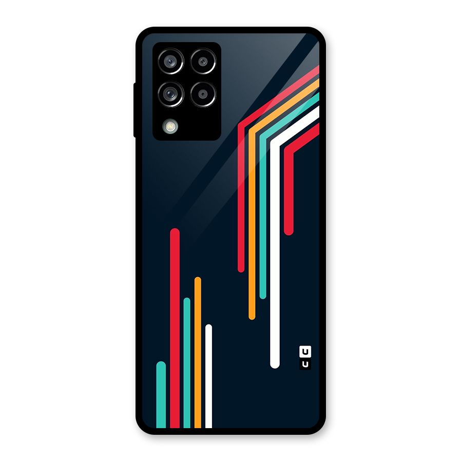 Retro Lines Minimal Stripes Glass Back Case for Galaxy M53 5G