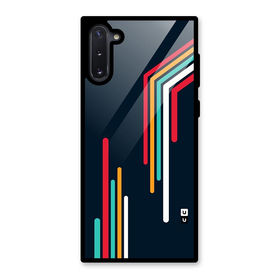 Retro Lines Minimal Stripes Glass Back Case for Galaxy Note 10