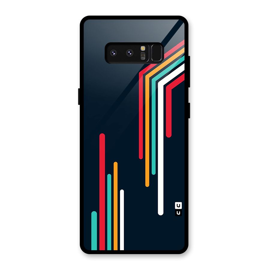 Retro Lines Minimal Stripes Glass Back Case for Galaxy Note 8